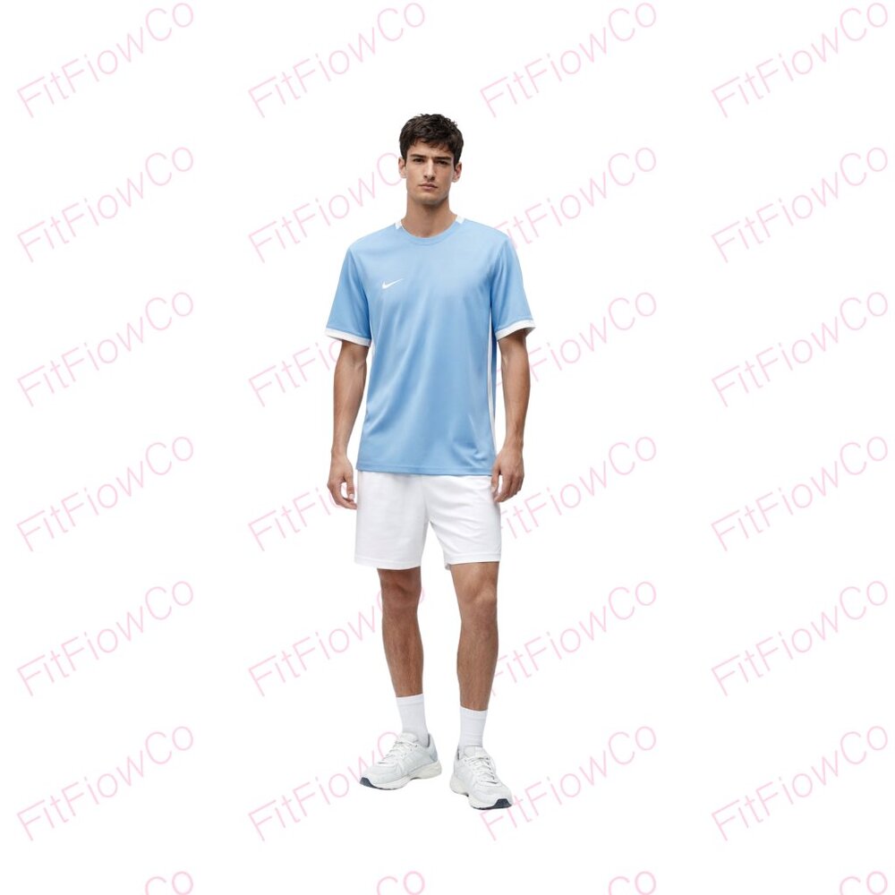 Nike Dri-FIT Slim Fit Athletic Top Light Blue Size M EUC
